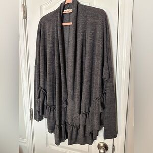 Easel LS Knit Gray Cardigan Sz 1X